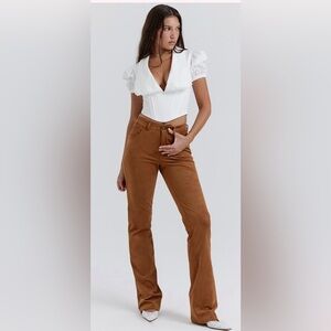 House of CB Vegan Suede Camel Colored Pants - NWT - L+